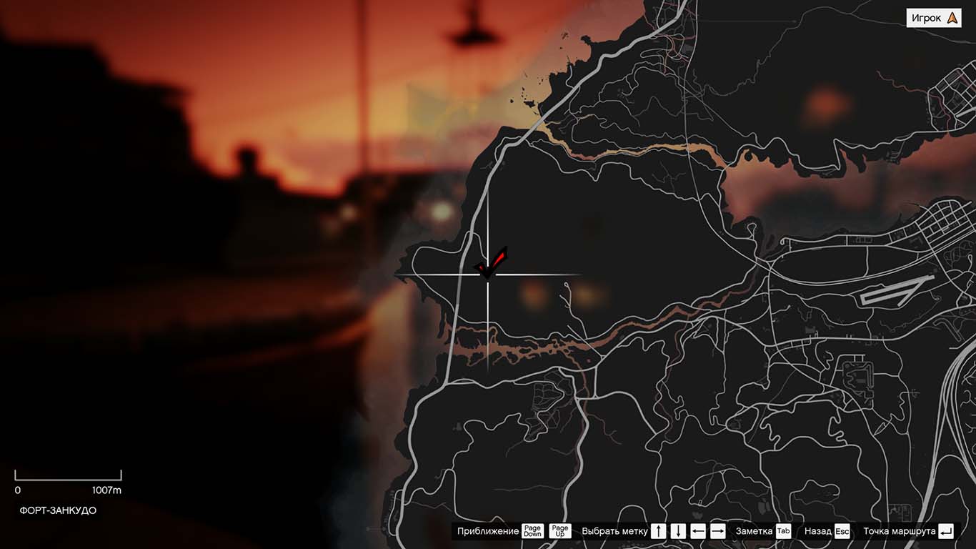 Военная база с истребителем в GTA 5 на карте в игре 