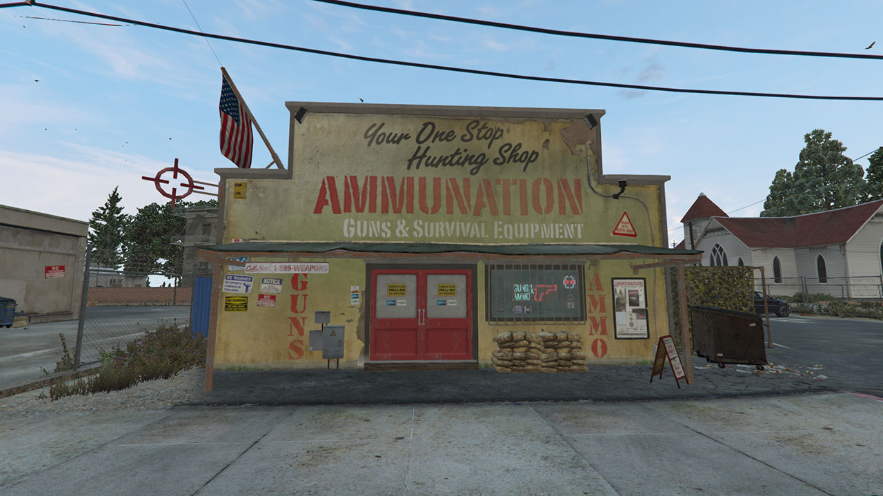 Один из оружейных магазинов в GTA 5, в котором можно купить миниган